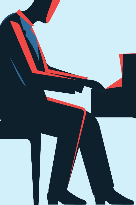 Illustrazione ufficiale di Piano City 2026: un pianista in rosso e blu